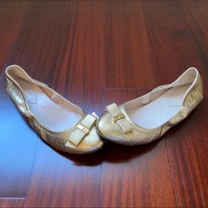 NEW Women Cole Haan Gold Flats Size 8B